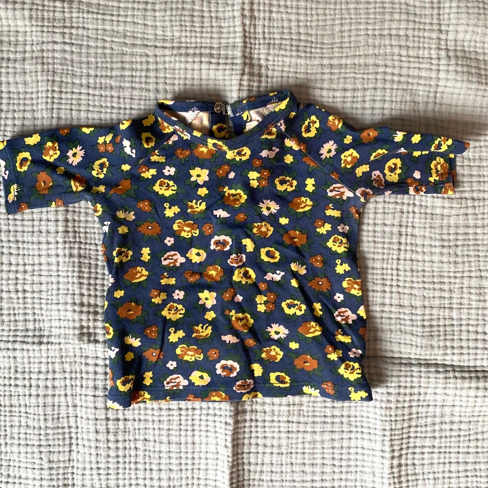 Misha and Puff blue and yellow floral t-shirt (Kids 12-18 months)
